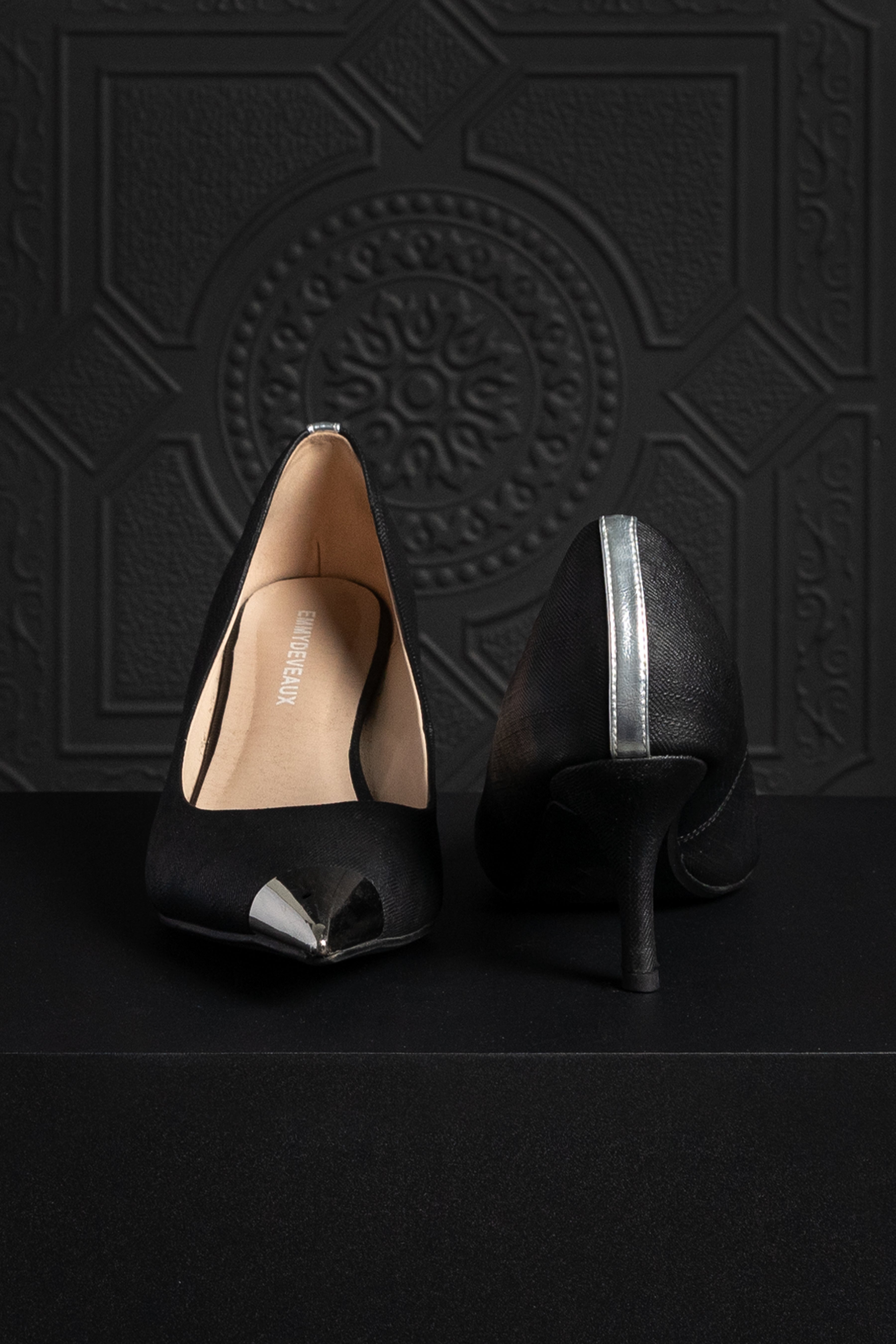 Black Denim Metal Toe